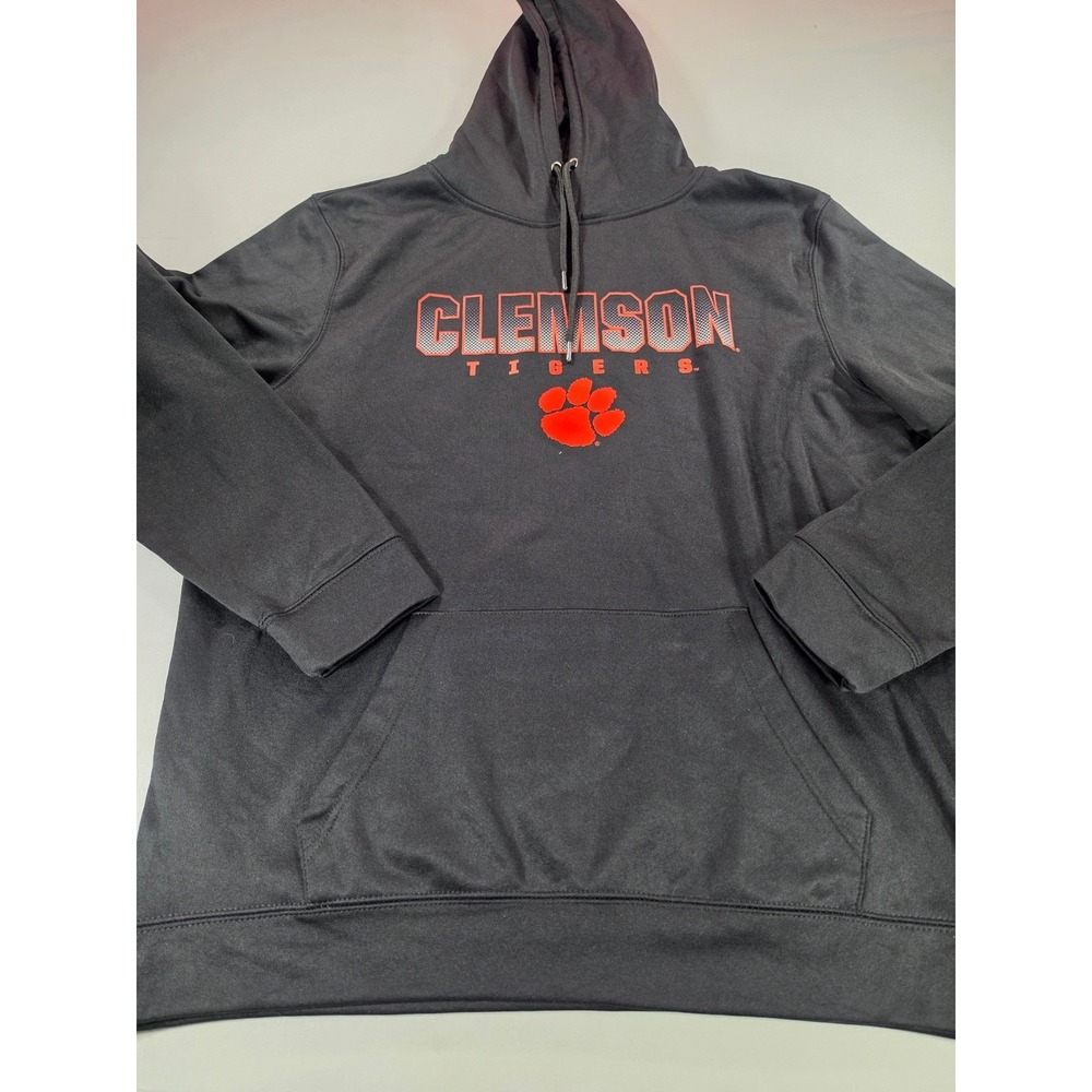 Colosseum Clemson Tigers Hoodie Mens XL Black Orange Paw Logo Sweatshirt 1560